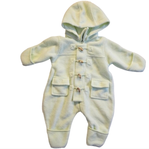 The Children's Place Gender Neutral Pastel Lime Sherbet Fleece Bunting Snow Suit - Picture 1 of 4